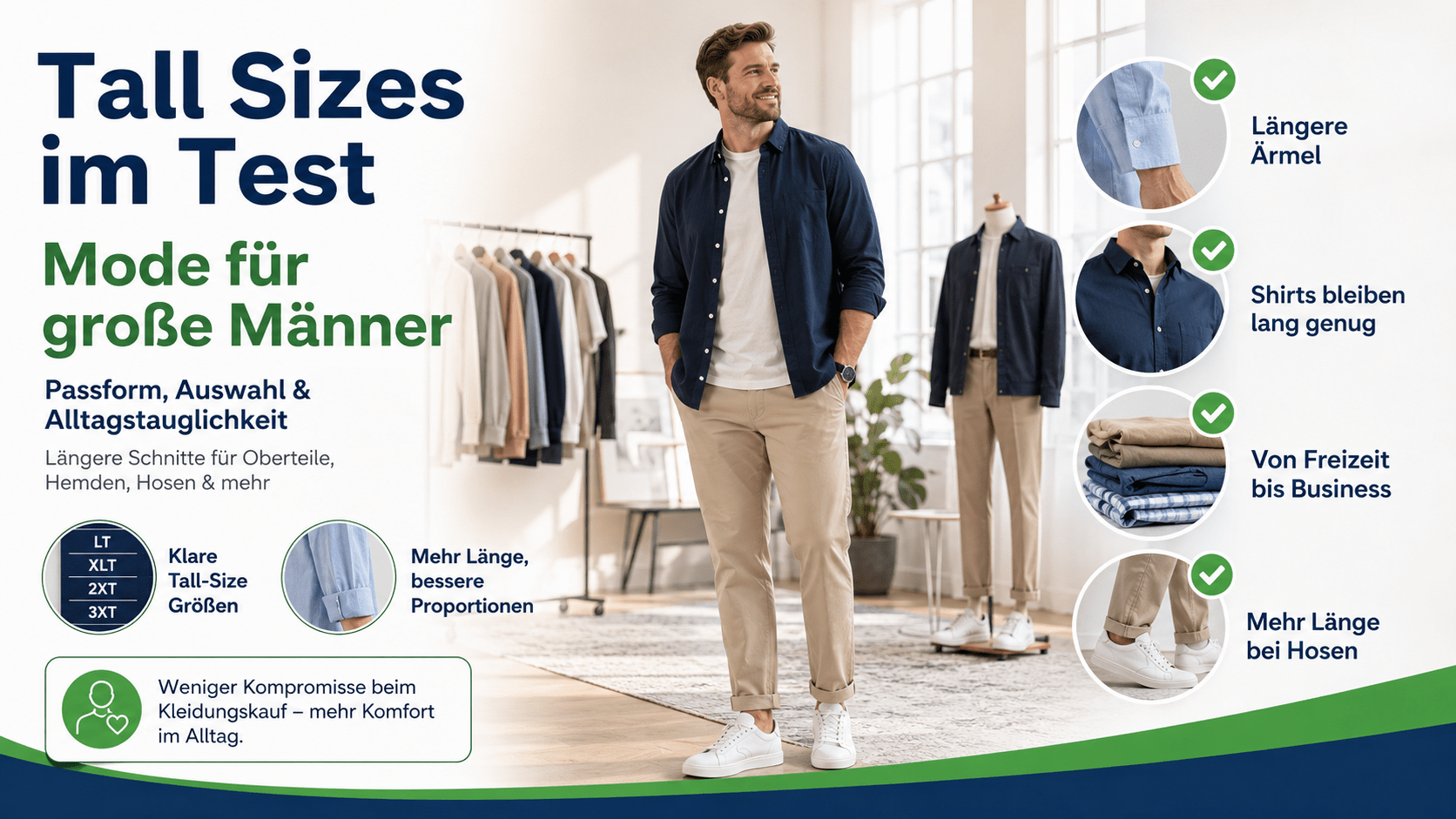 Mode für große Männer - Tall Sizes im Test
