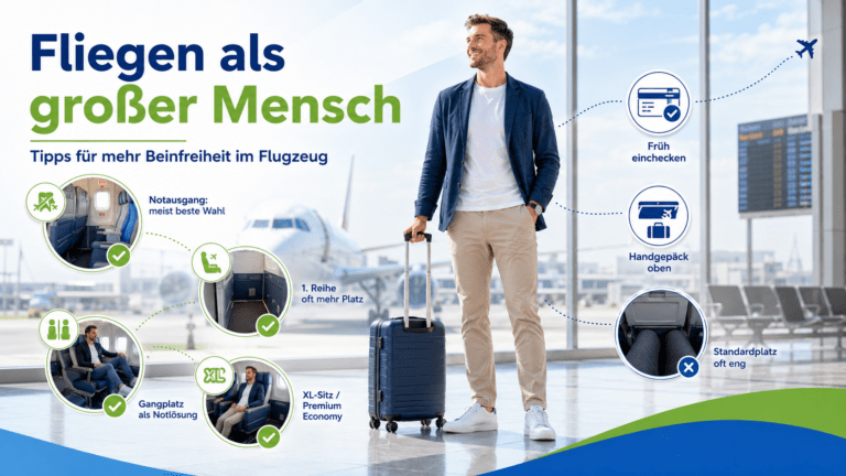Fliegen als großer Mensch Tipps