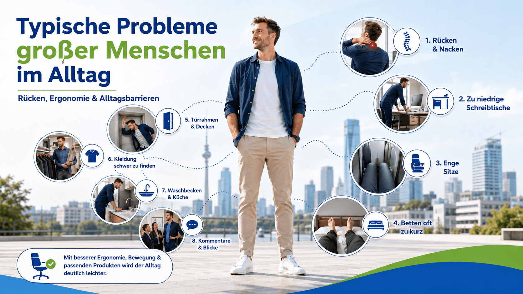 Typische Probleme großer Menschen im Alltag