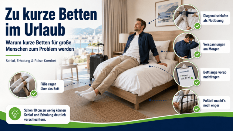 Zu kurze Betten im Urlaub für große Menschen