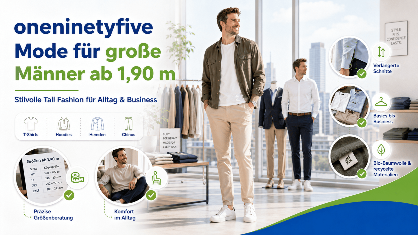 oneninetyfive Mode für große Männer